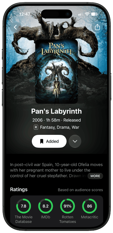 Pan's Labyrinth title page in Limelight